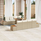 Garden Dining Set with Cushions 9 pcs Beige and Cream