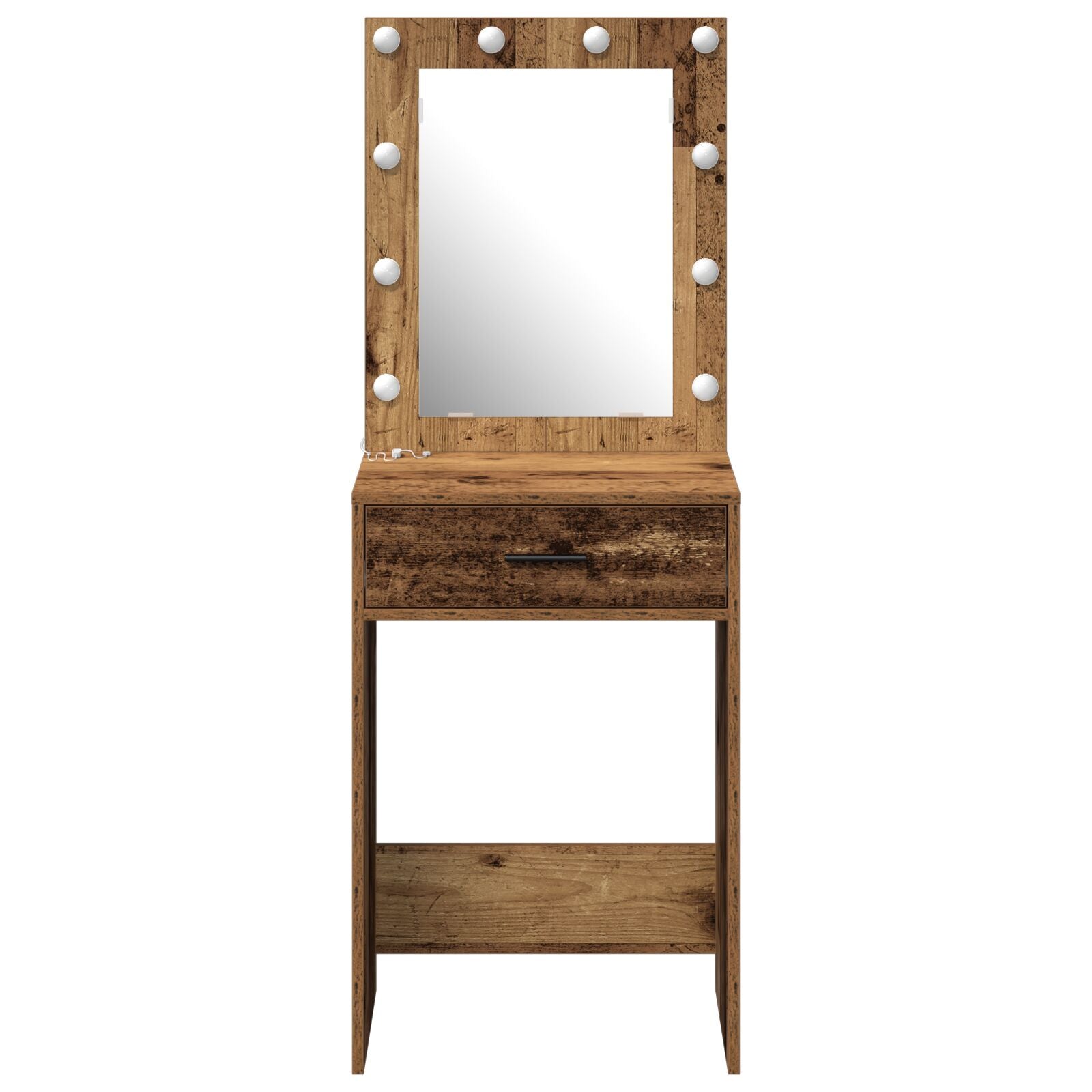 Kaptafel Met Led-Verlichting Oud hout 50 x 41 x 135 cm