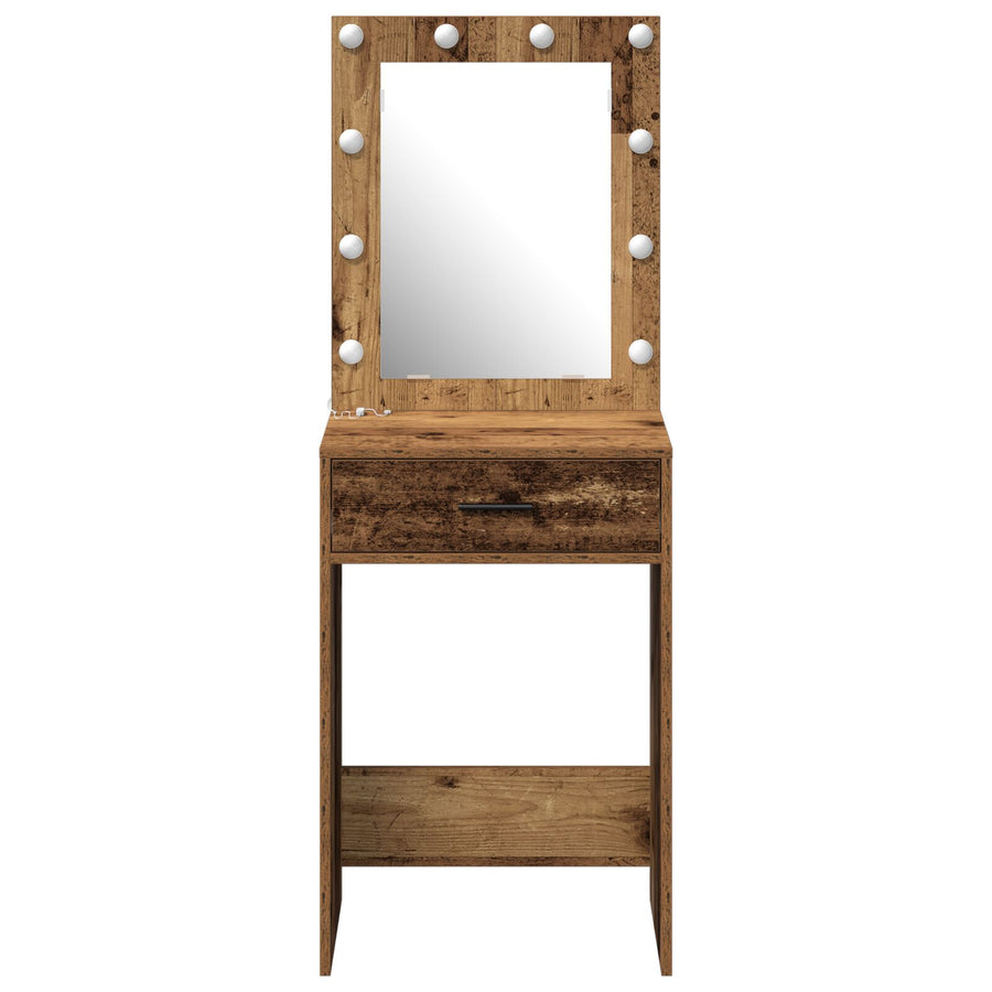 Kaptafel Met Led-Verlichting Oud hout 50 x 41 x 135 cm