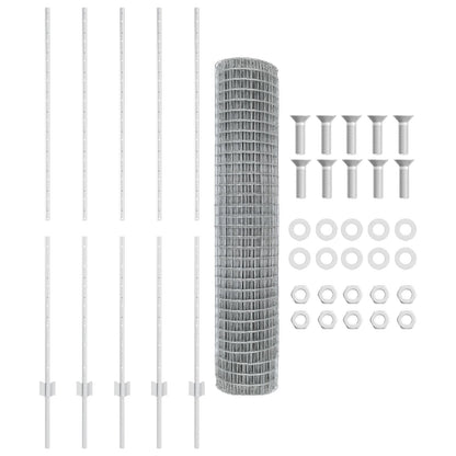 Tuinhek Set Set Van 2 Verzinkt Staal 10 X 1,5 M Duurzaam