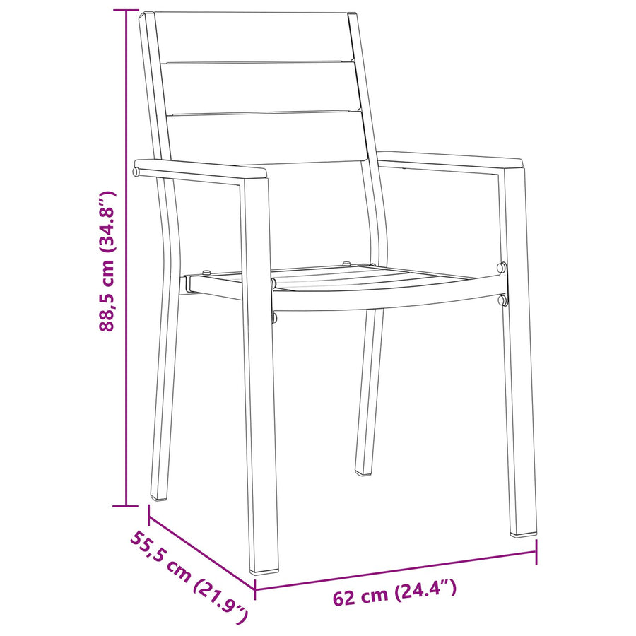 5 Delige Tuin Eetset Zwart Hdpe