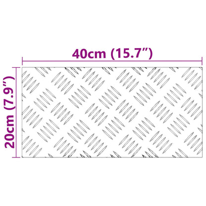 Aluminium Checker Plaaten 4 Stuks Antislip 40X20 Cm 40 x 20 x 0.3 cm Rechthoekig
