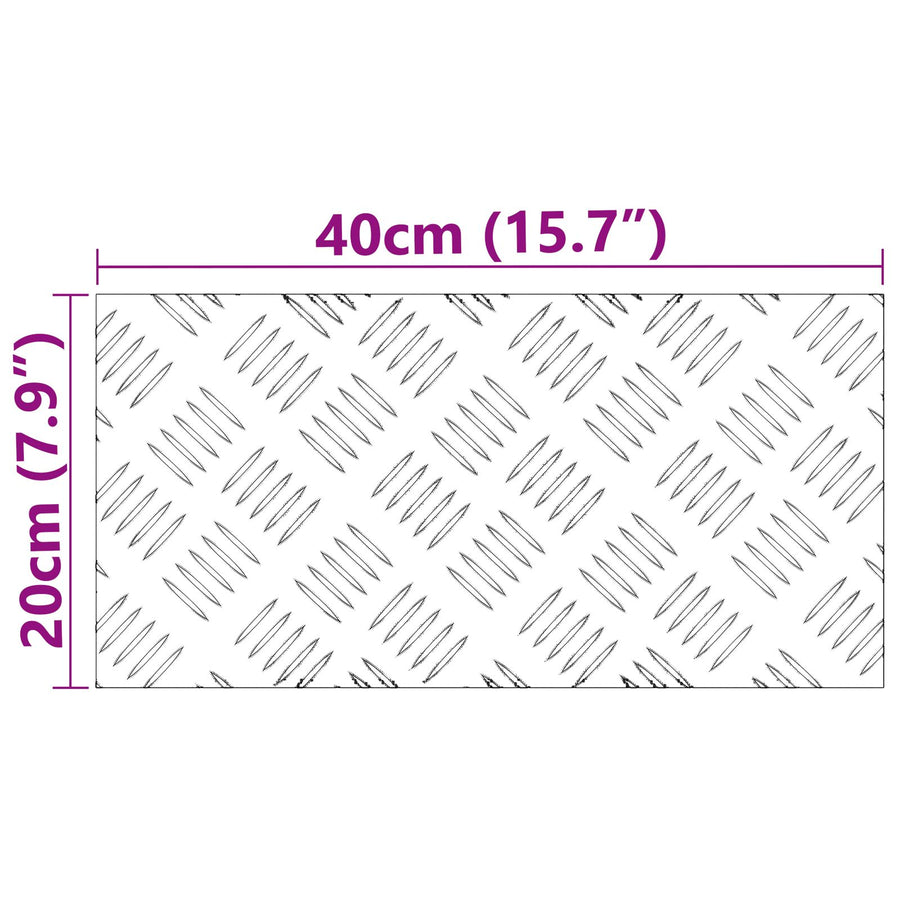 Aluminium Checker Plaaten 4 Stuks Antislip 40X20 Cm 40 x 20 x 0.3 cm Rechthoekig