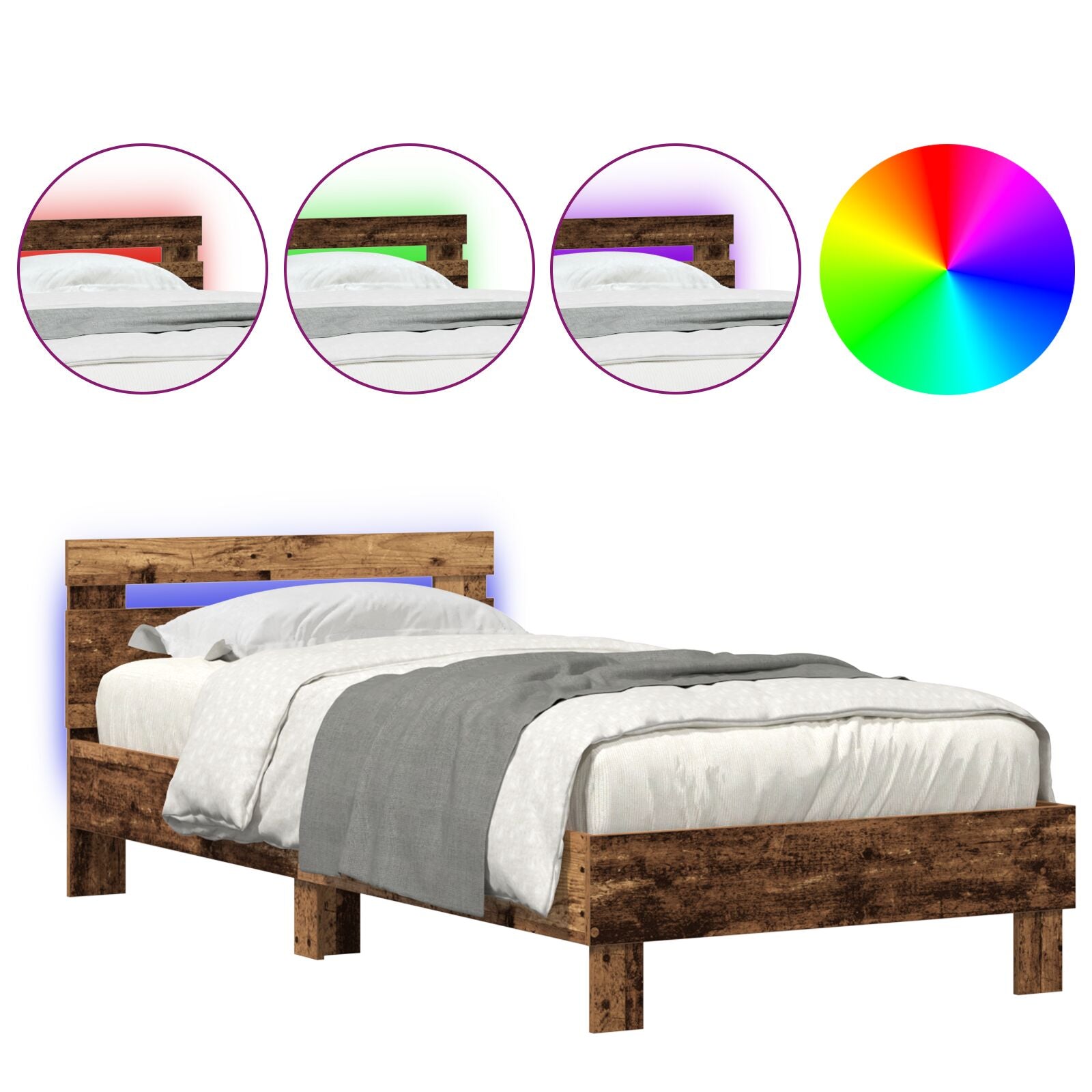 Bedframe Massief Hout Duurzaam Bedframe Oud Hout 100 x 200 cm