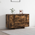 Dressoir gerookt eiken 120x41x75 cm massief hout