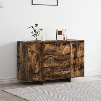 Dressoir Gerookte Eik Massief Hout Dressoir Rechthoekig