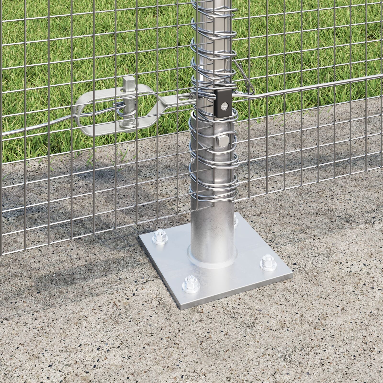 Gegalvaniseerde Draad Omheining Met 13 Flanged Palen 1,2X50 M Gegalvaniseerd Staal Gegalvaniseerd Staal