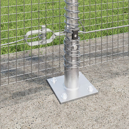 Gegalvaniseerde Draad Omheining Met 13 Flanged Palen 1,2X50 M Gegalvaniseerd Staal Gegalvaniseerd Staal