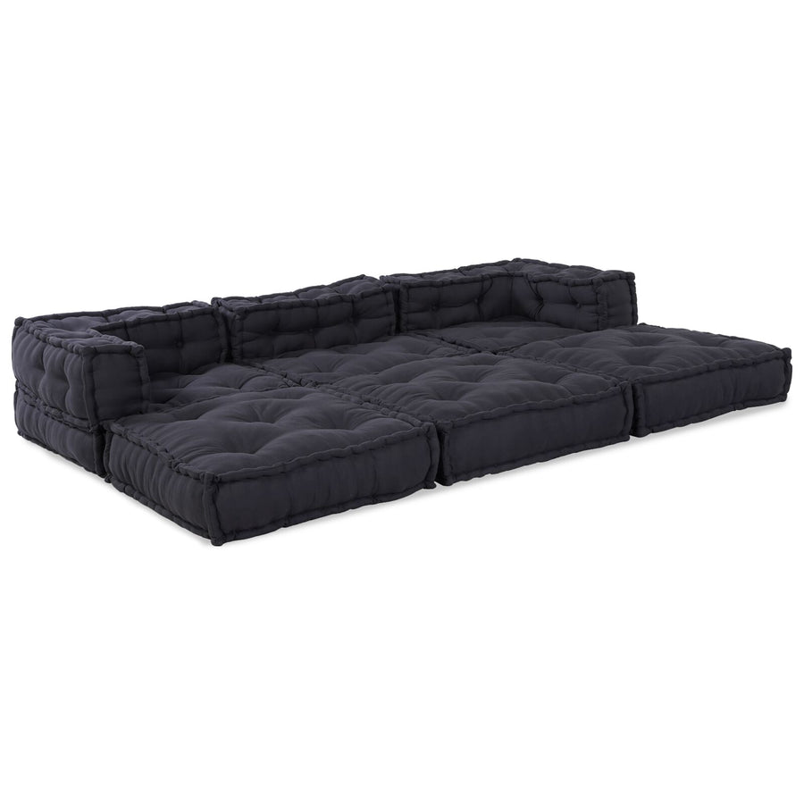 Modulaire Poef 3 Stuks Antraciet Stof Anthraciet 70 x 70 x 54 cm Midden + 2x hoek
