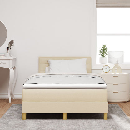 Boxspring Bed Met Matras Stof Crème 120 x 200 cm Lijnen ontwerp