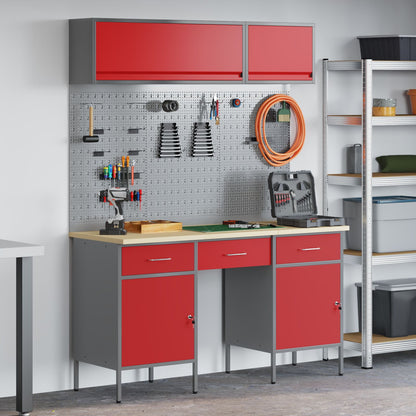 8-Delige Werkbankset Rood Staal