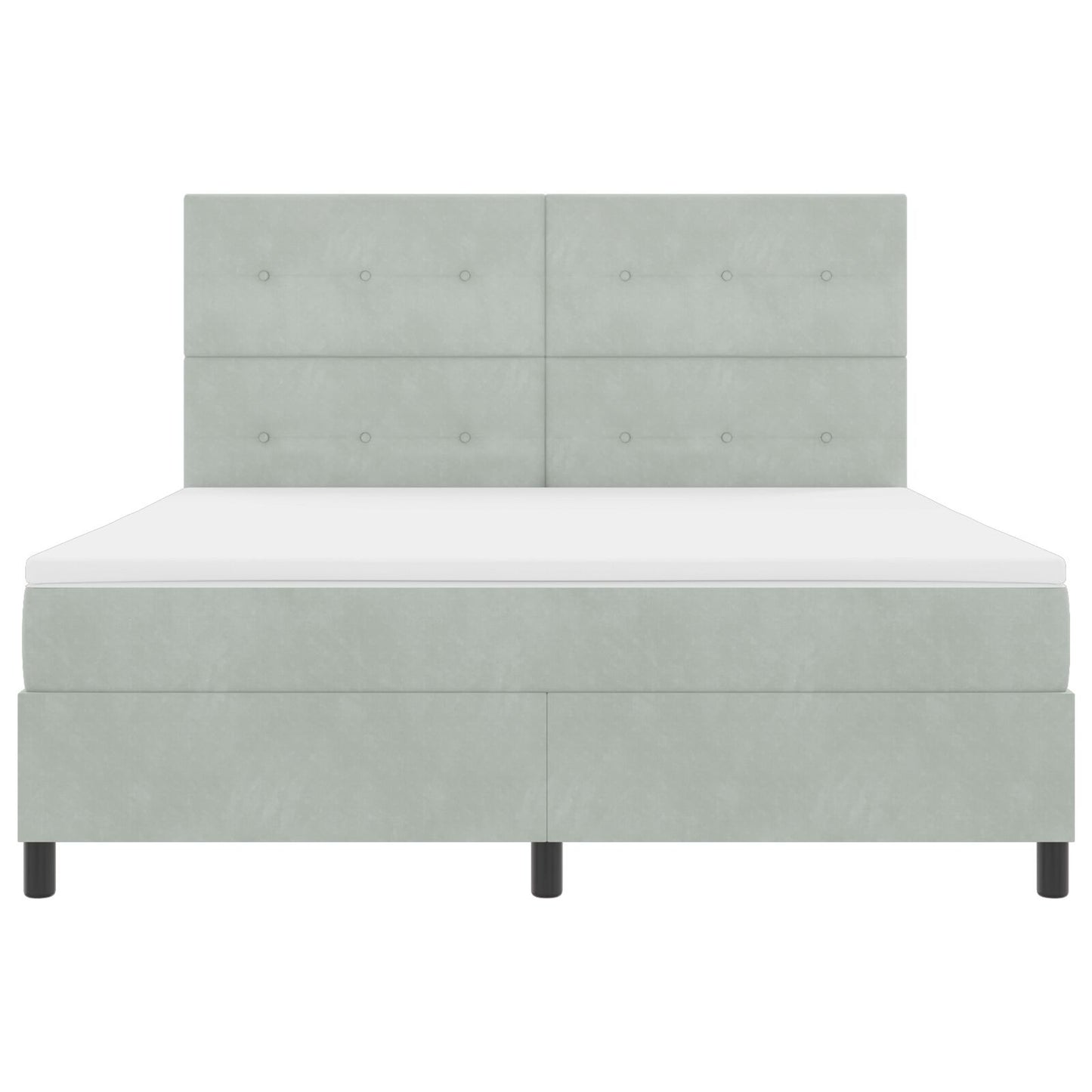 Boxspring Bed Met Matras Lichtgrijs Super King Velvet Blauw