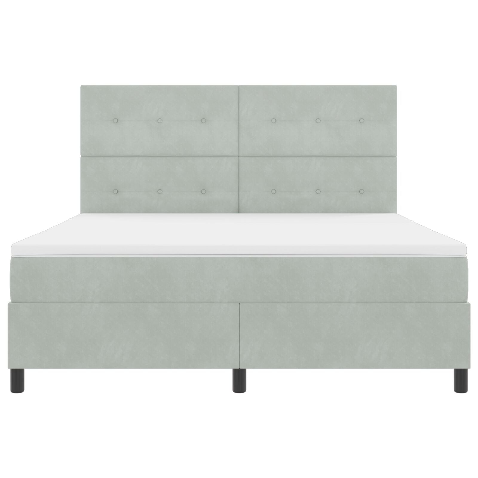 Boxspring Bed Met Matras Lichtgrijs Super King Velvet Blauw