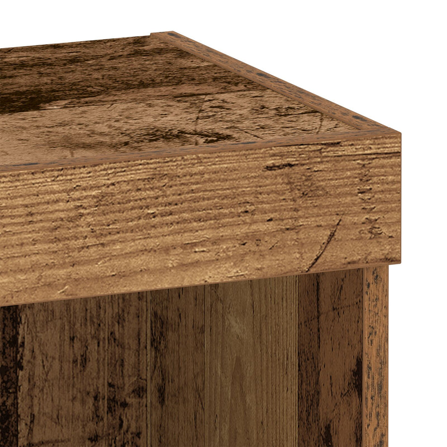 Wandkast Met Led-Verlichting Oud Hout 40X30X30 Cm