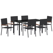 7-Persoons Tuin Eethoek Zwart Poly Rattan