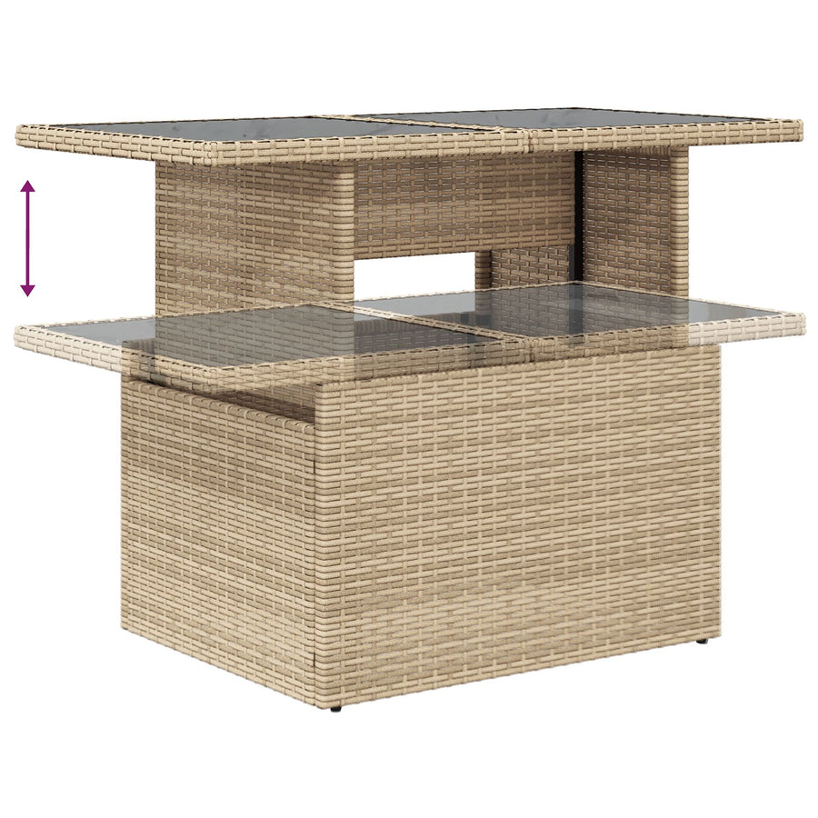 6-Delige Tuin Sofa Set Met Kussens Beige Poly Rattan