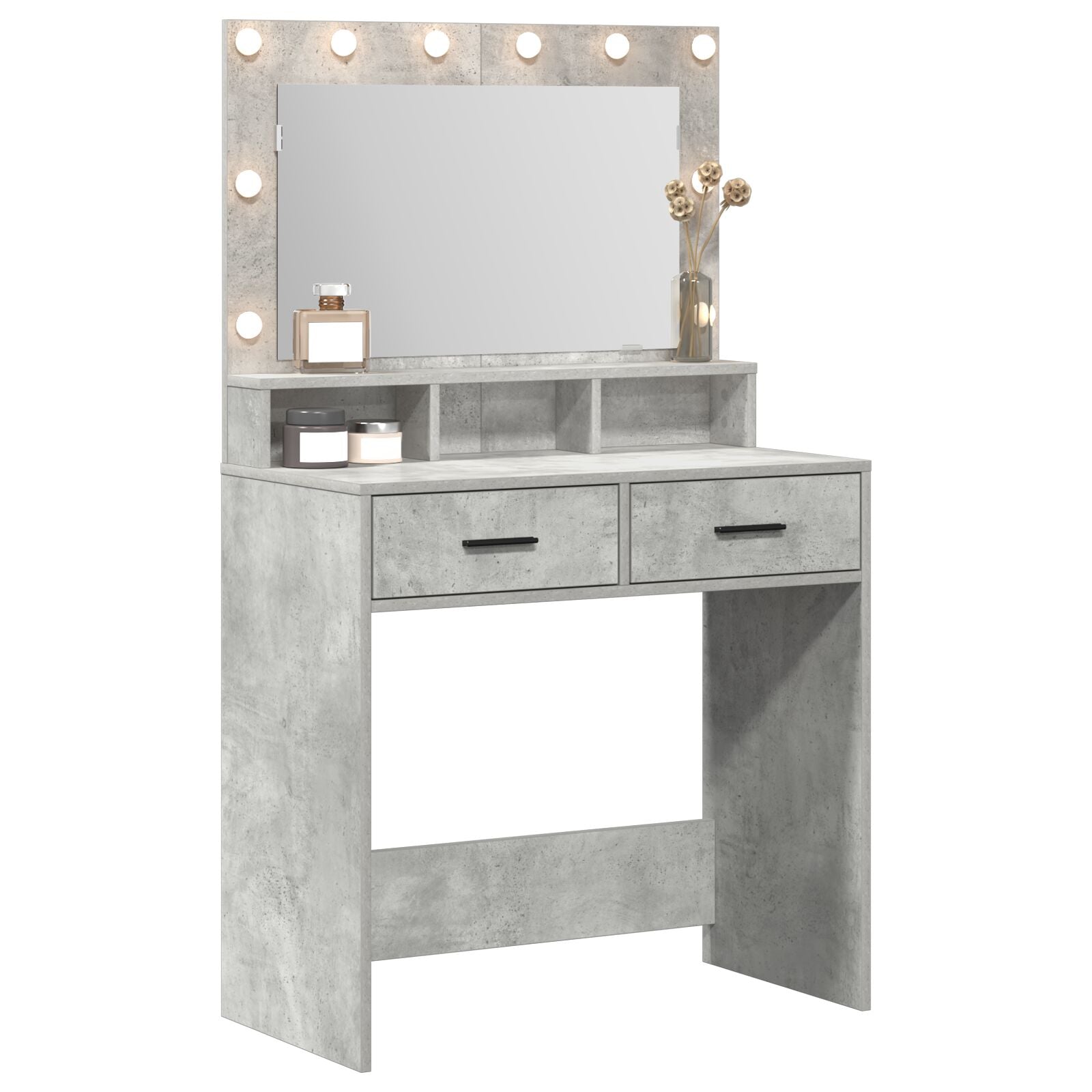 Kaptafel Met Led-Verlichting 79 x 41 x 135 cm Betonnen grijs