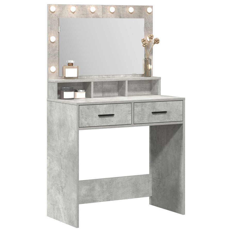 Kaptafel Met Led-Verlichting 79 x 41 x 135 cm Betonnen grijs