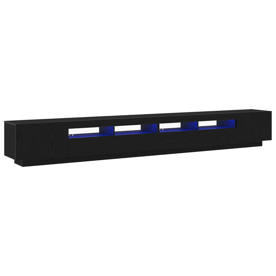 Tv-Meubel Met Led-Verlichting 300X35X40 Cm Geengineerd Hout Zwart eiken