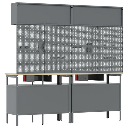 8-Delige Werkbank Set Rood Staal
