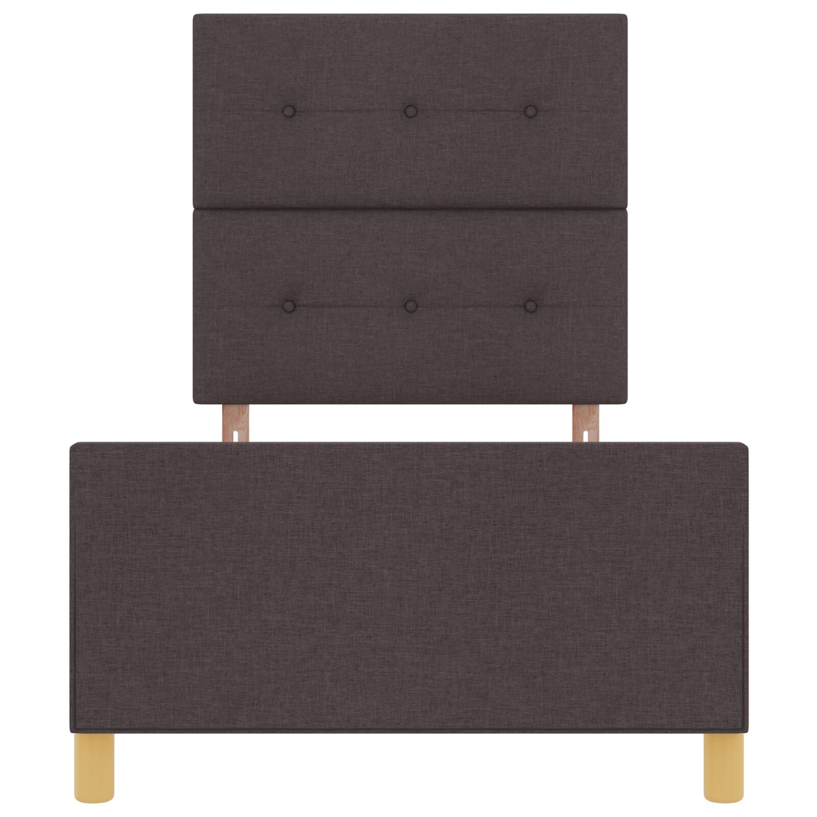 Bedframe Donkerbruin 90X200 Cm Stof Crème