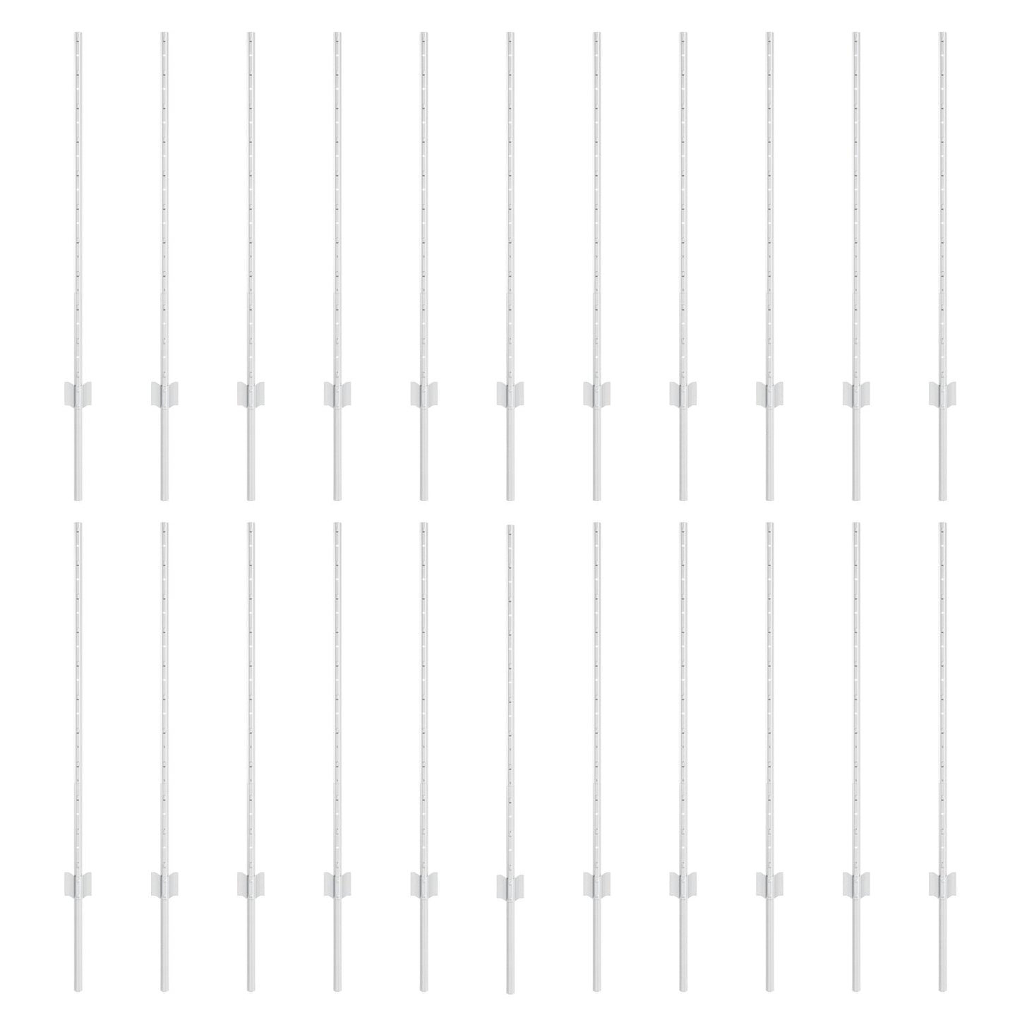Fence Posts 44 pcs U-Channel Zilver 140 cm Staal