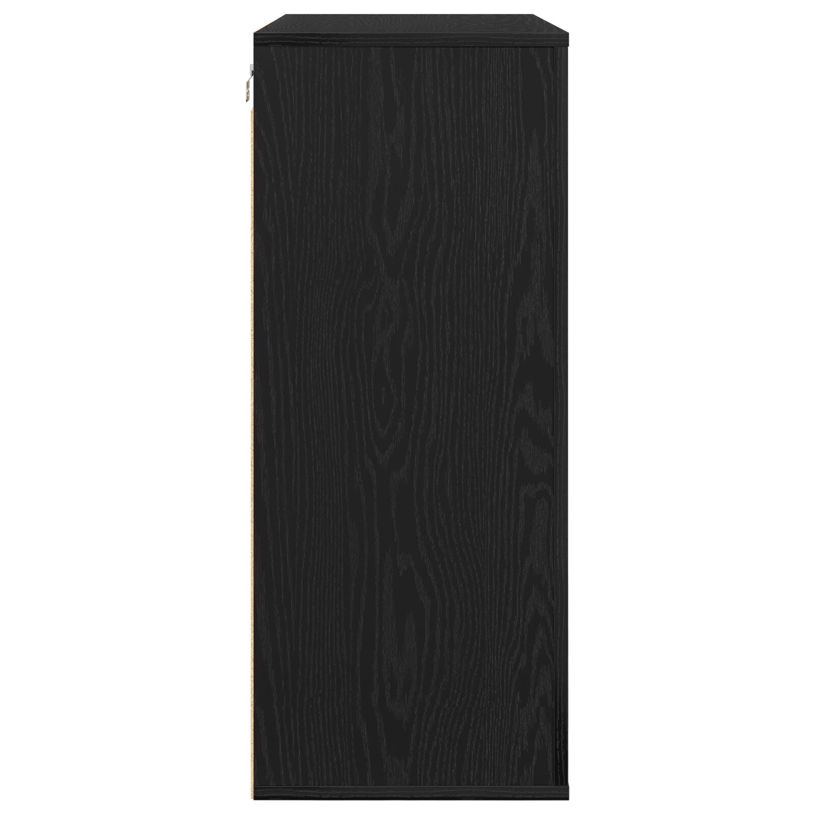 Wandkast 80X33X80 Cm Bewerkt Hout Zwart eiken