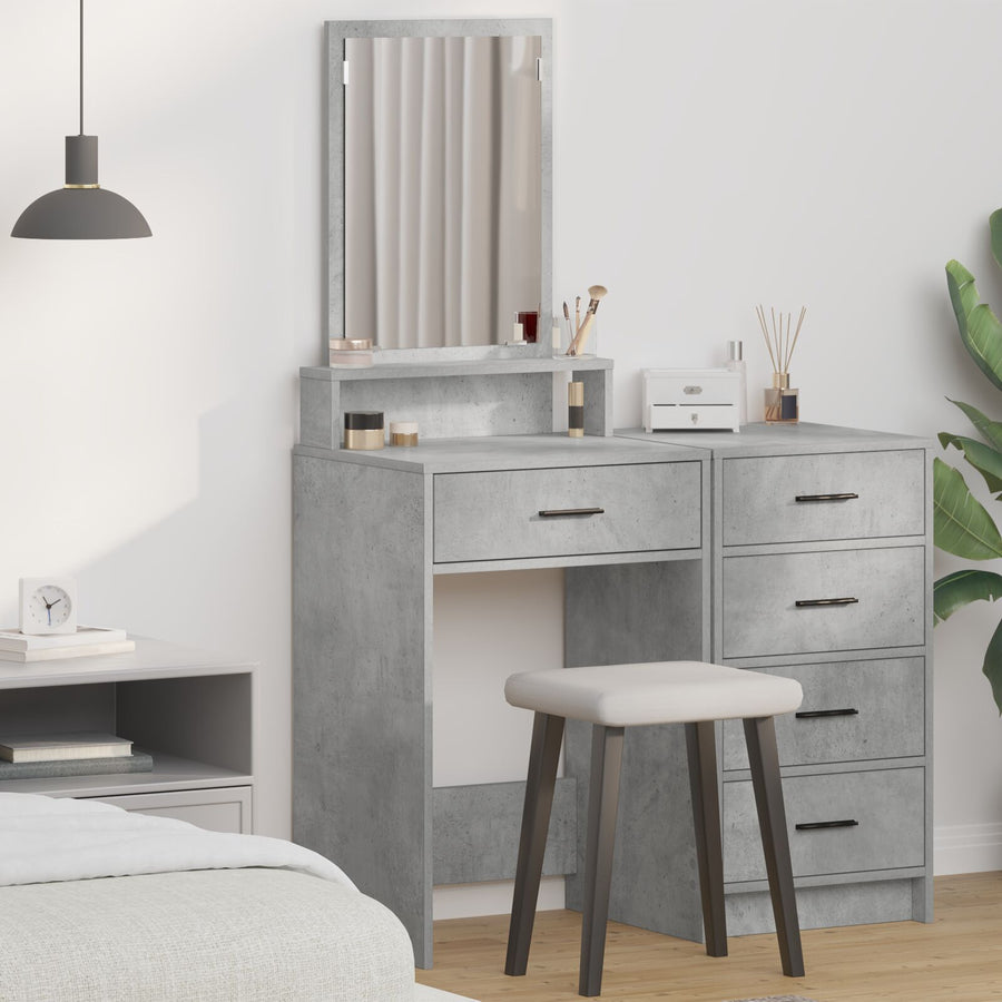 Kaptafel Met Lades Betonnen Grijs 50 x 41 x 140 cm Beton Grijs