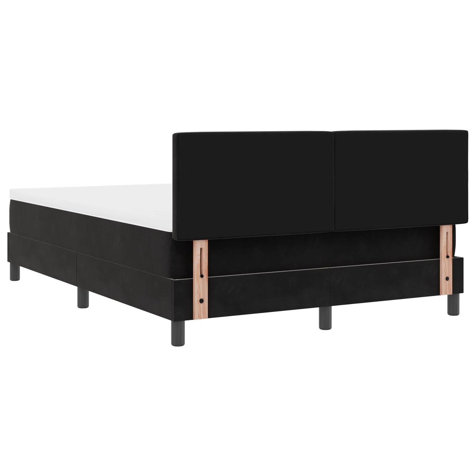 Boxspring Bed Met Matras Zwart 140X200 Cm Fluweel Blauw