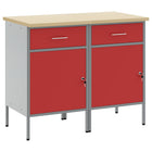 Workbench with drawer 2 pcs Red and Gray 100 x 55 x 85 cm