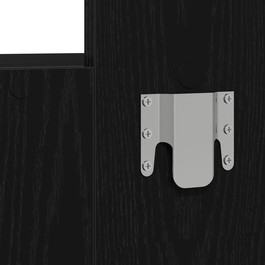 Wandkaptafel 83 x 40 x 70 cm Zwart eiken zonder LED