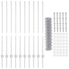 Hek met palen 1.2x10 m staal zilver