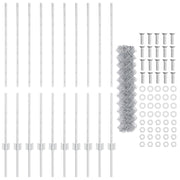 Hek met palen 1.2x10 m staal zilver