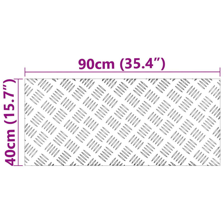 Aluminium Antislip Platen 4 Stuks 90X40 Cm 90 x 40 x 0.2 cm Rechthoekig
