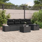 Sofa with cushion 5 pcs poly rattan