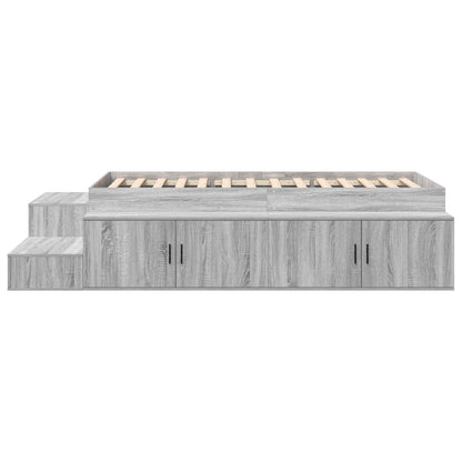 Opslagbed Grijs Sonoma Bewerkt Hout 75 X 190 Cm Opslagbed Frame Artisanaal Eiken