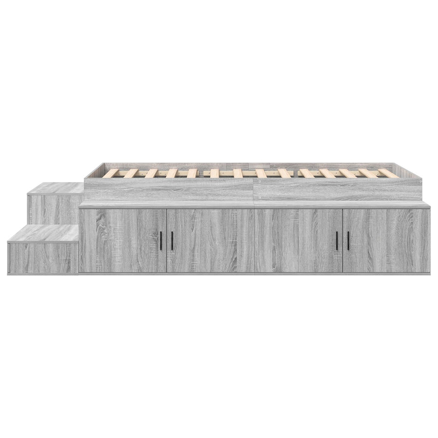 Opslagbed Grijs Sonoma Bewerkt Hout 75 X 190 Cm Opslagbed Frame Artisanaal Eiken