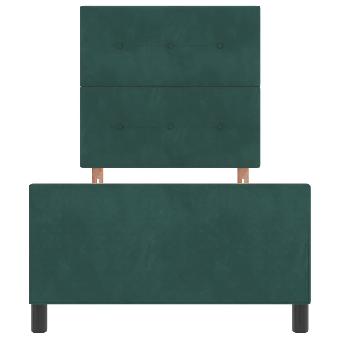 Bed Frame Donkergroen 90X200 Cm Velvet Crème