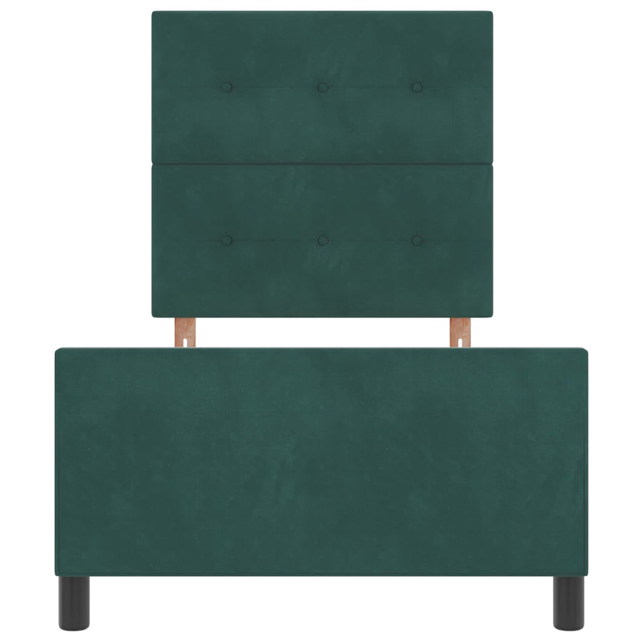Bed Frame Donkergroen 90X200 Cm Velvet Crème