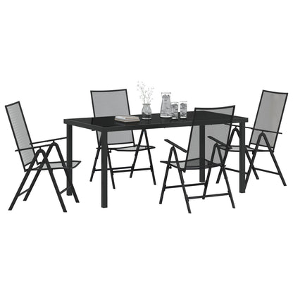 5-Delig Tuin Eetset Anthraciet Staal