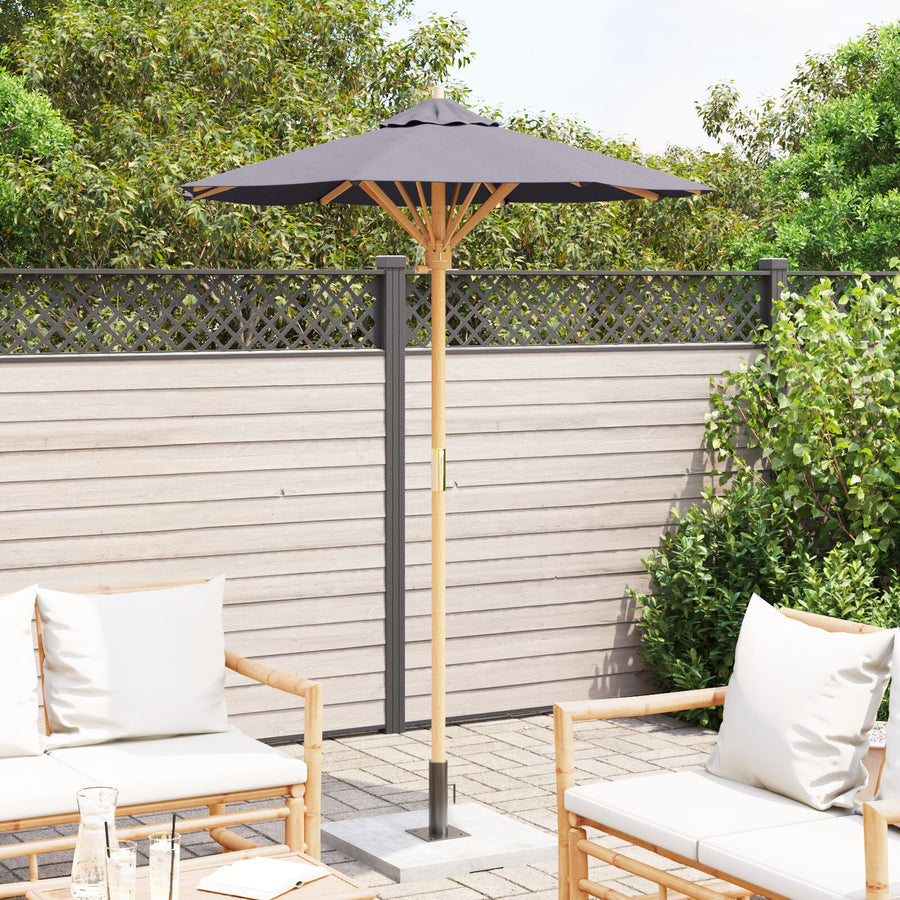 Tuin Parasol 150X210 Cm Bamboe 150 x 150 x 210 cm Donkergrijs