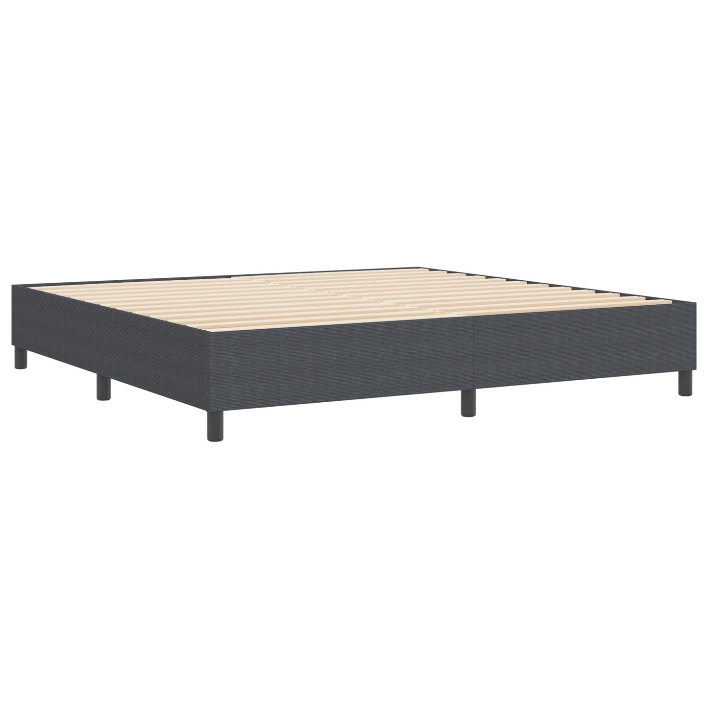 Boxspringbed Corduroy Stof Donkergrijs 200 x 200 cm