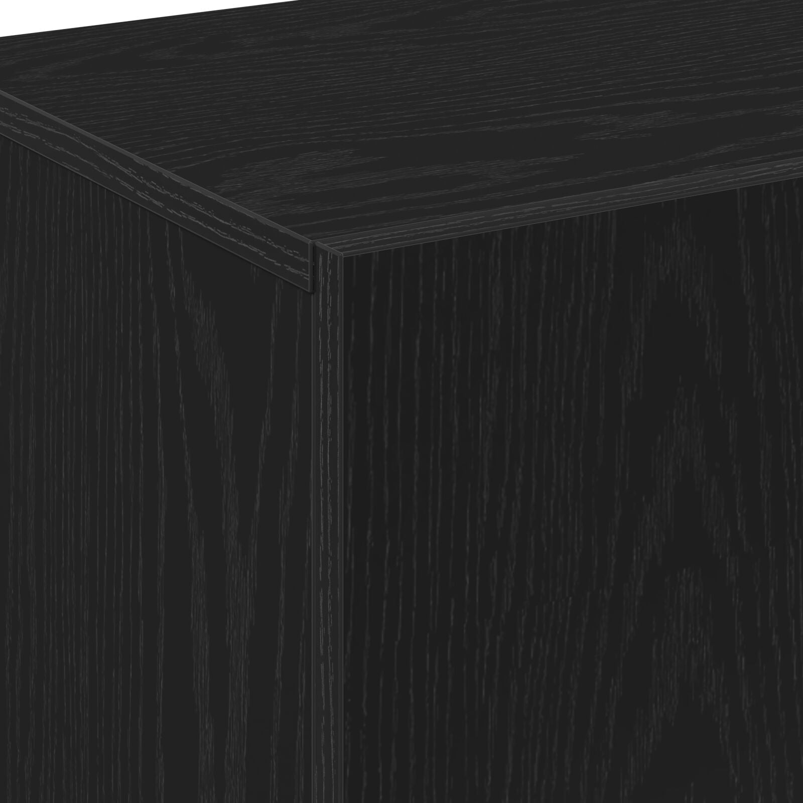 Highboard In Zwart Eiken, 70X31X115 Cm, Gemaakt Van Bewerkt Hout