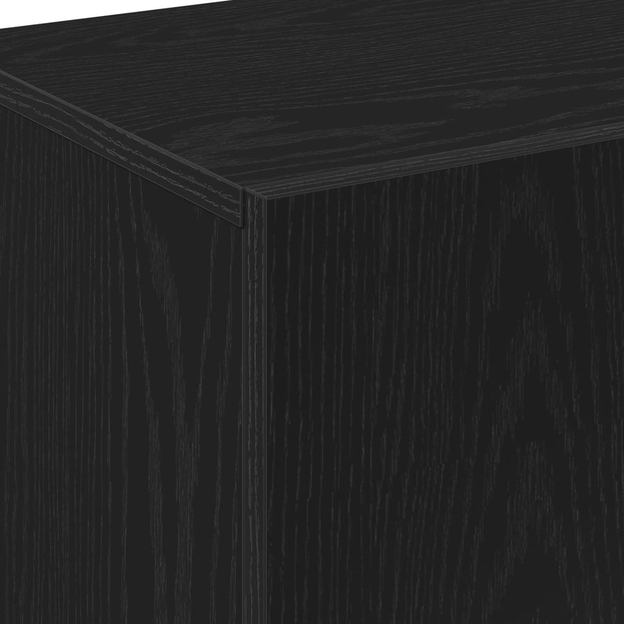 Highboard In Zwart Eiken, 70X31X115 Cm, Gemaakt Van Bewerkt Hout