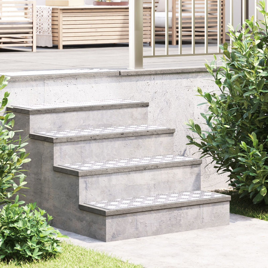 Aluminium Checkerplaten 4 Pcs Antislip 75X25 Cm 75 x 25 x 0.3 cm Rechthoekig