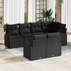 Tuin loungeset poly rattan zwart 5 personen