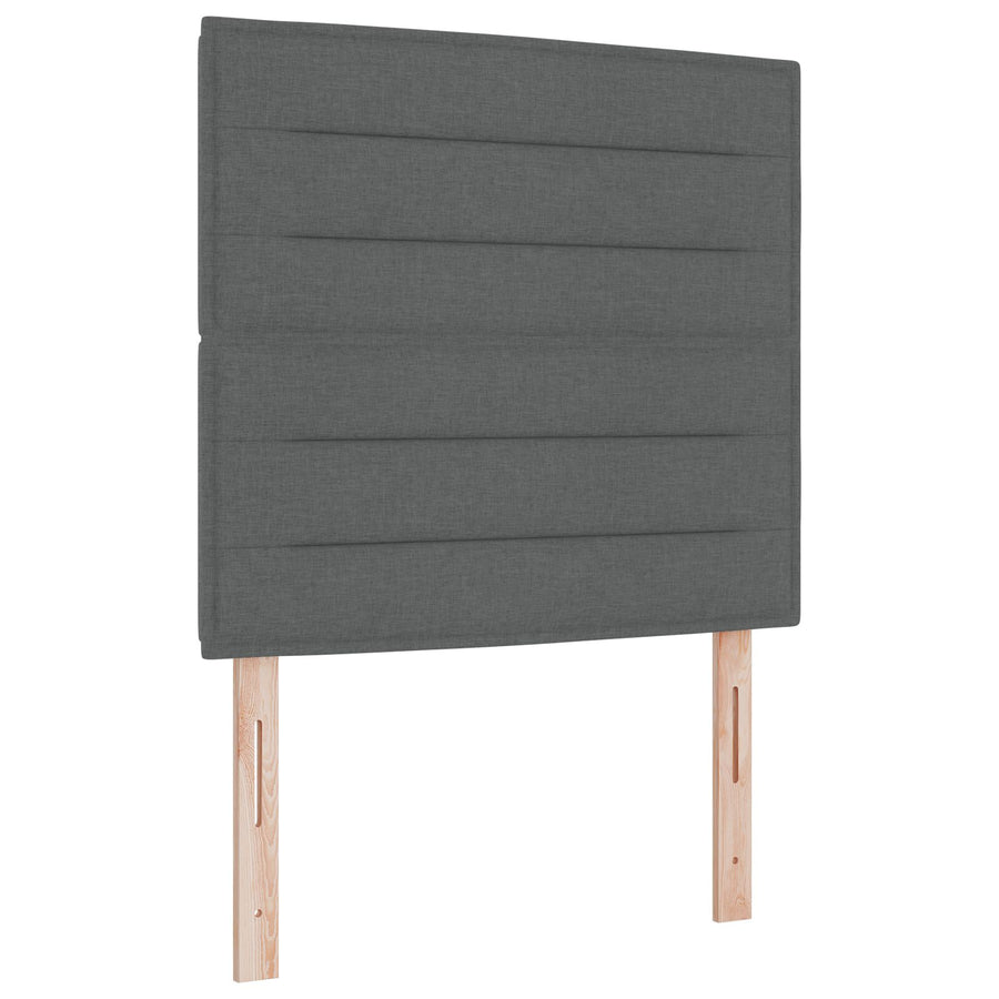 Bedframe Donkergrijs 100X200 Cm Stof Crème