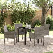 Tuinset poly rattan grijs 4 personen