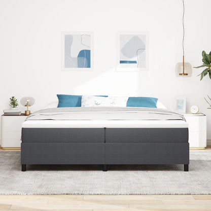 Boxspringbed Met Matras Donkergrijs 200X200 Cm Corduroy Stof