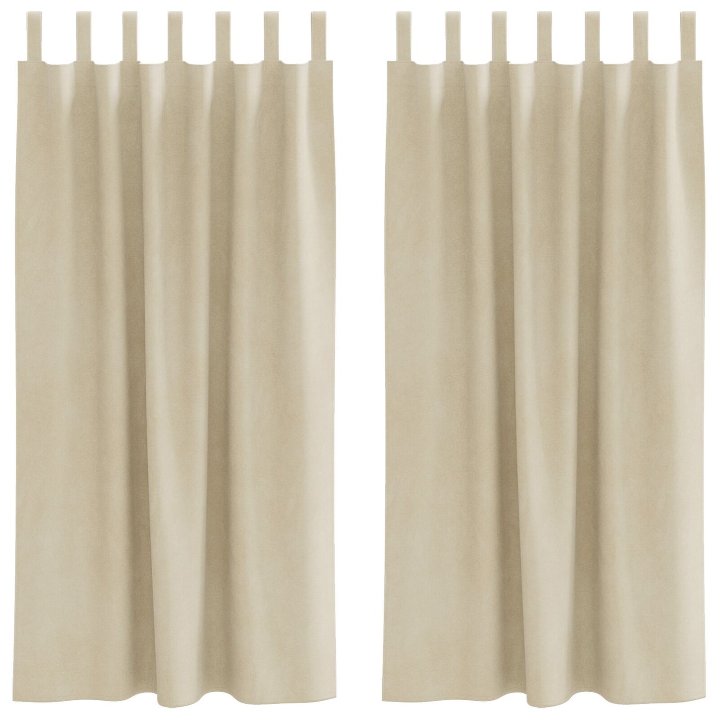 Blackout Gordijnen Met Hanglussen 2 Stuks Fluweel Crème 140 x 175 cm met ophanglussen